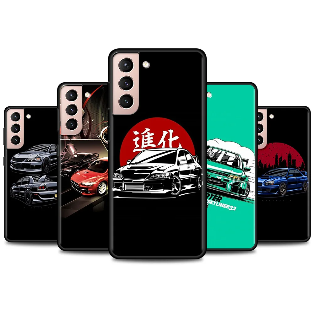 

Best Phones Case For Samsung Galaxy S20 S21 FE Ultra S10 Lite S9 S8 Plus S10e S7 Edge Note 20 9 Coque JDM Car Mitsubishi Evo