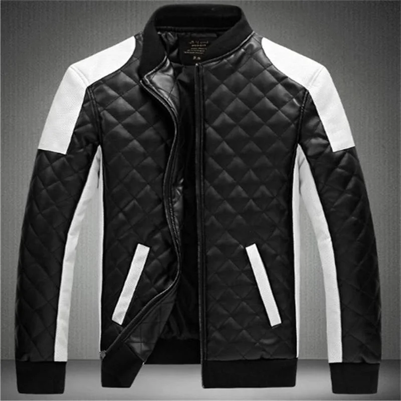 

black and white matching large motorcycle leather coat