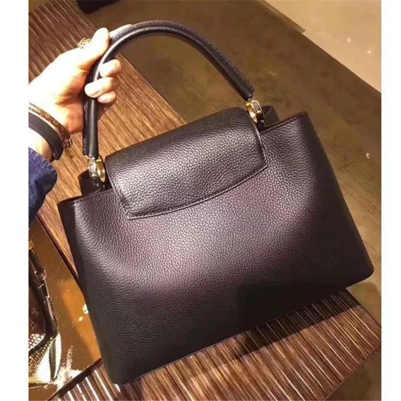 

2021 Ladies Luxury Real Cowhide Handbag Messenger Bag Handbag Handbag Designer Famous Brand Top Large-capacity Casual Bag