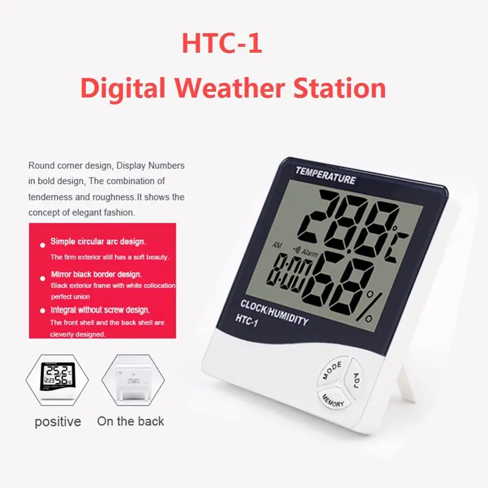 Цифровая метеостанция термометр гигрометр измеритель влажности будильник