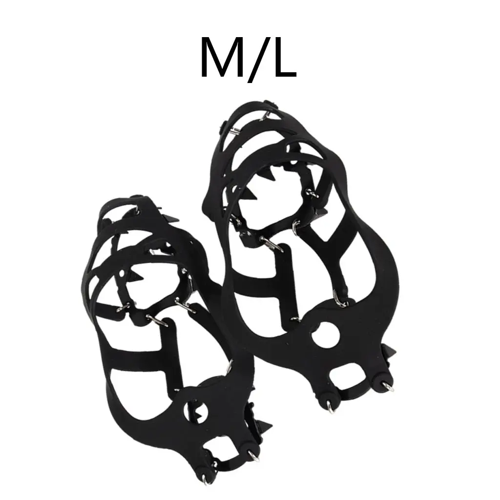 

18 зубьев на скобы, безопасная защита, Нескользящие шипы из нержавеющей стали, снежные захваты для походной обуви, зимняя прогулочная обувь д...