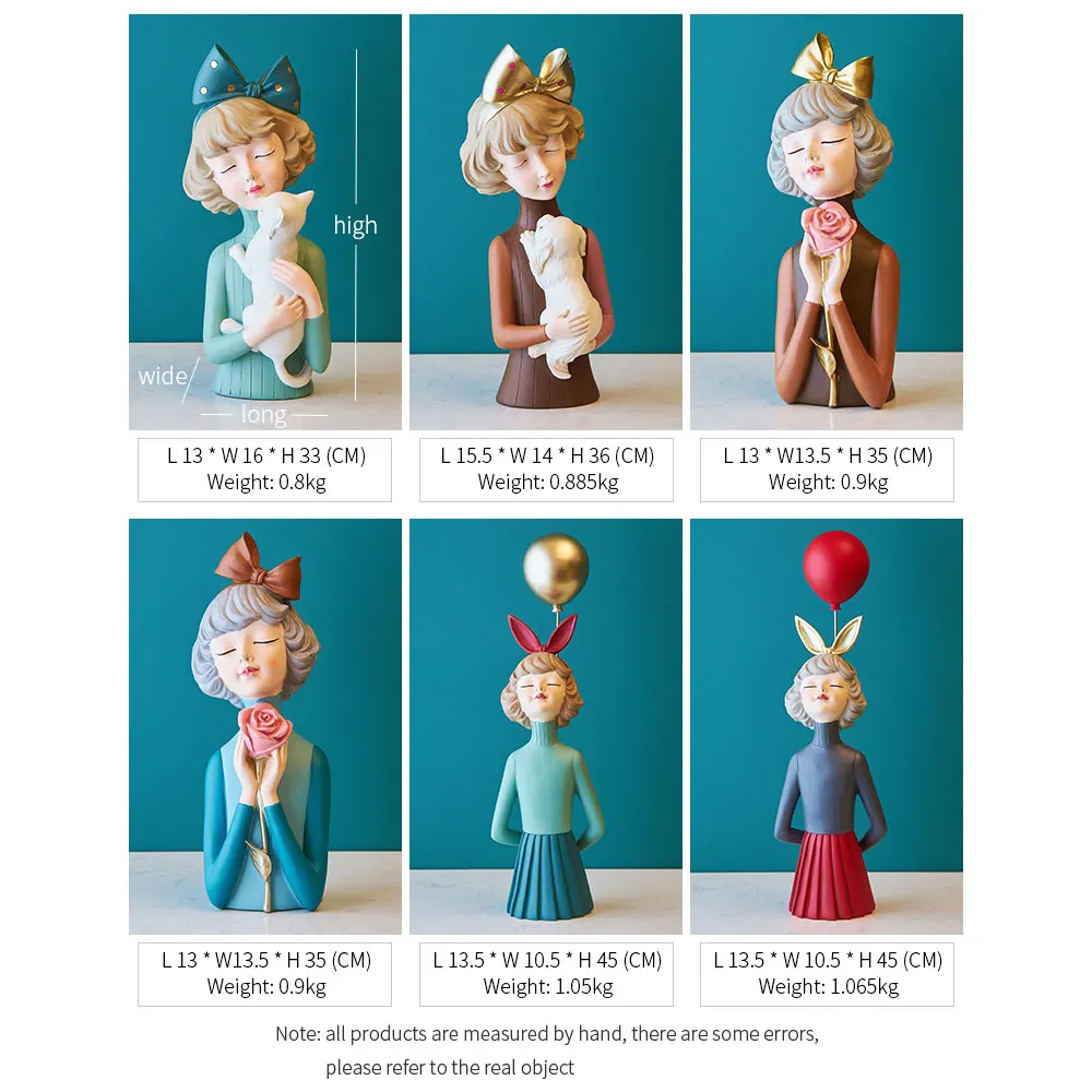 

Cute Girl Sculpture Creative Character Resin Statue Decoration Modern Home Decor Accessories Girl Bedroom Decor Birthday Gift