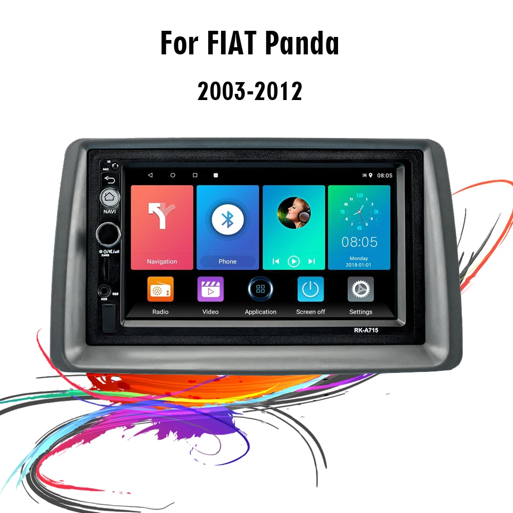Easteregg для FIAT Panda 2003-2012 7 дюймов 2 Din Автомобильный мультимедийный плеер с рамкой