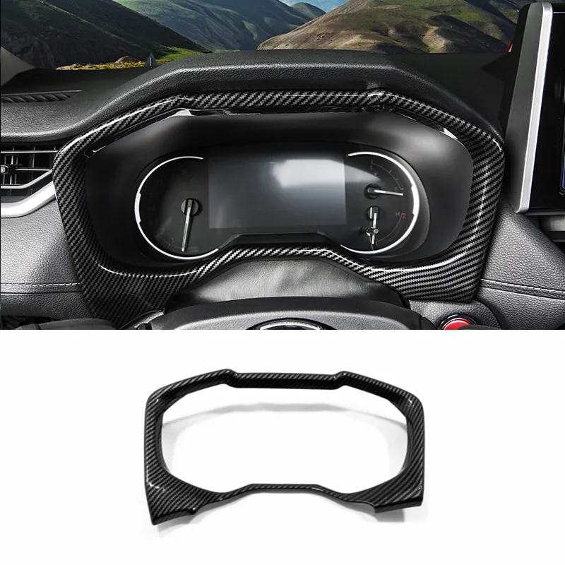 

ABS carbon fiber Car Dashboard Frame Decoration Protection Moulding Trim Sticker Accessories For Toyota RAV4 RAV 4 2019 2020