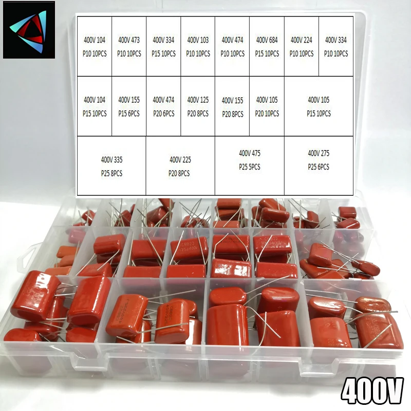 400V 165 шт./кор. 24 типа 104 473 334 103 684 474 224 155 125 105 335 225 475 275 CBB на металлической пленке