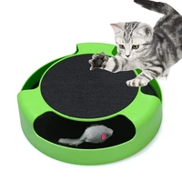 2 in1 cat toys interactive cat tunnel with running mice and scratching pad durable safe kitten cat game exercise pet supplies