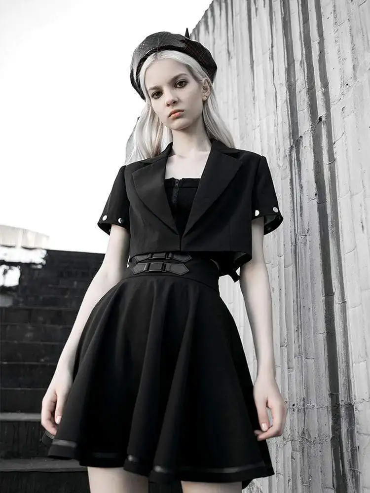 Женский короткий костюм куртки со съемными рукавами | Женская одежда