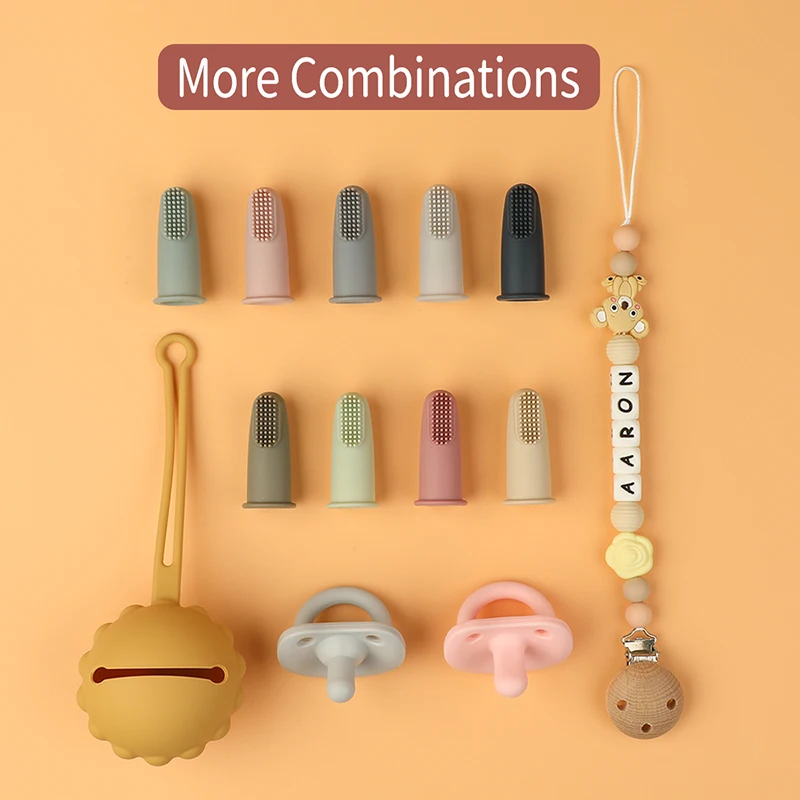 

5PCS Baby Teether Children's Products Finger Food Grade Silicone Toothbrush Toys Toothbrush Head For Babies New Born Baby Gift