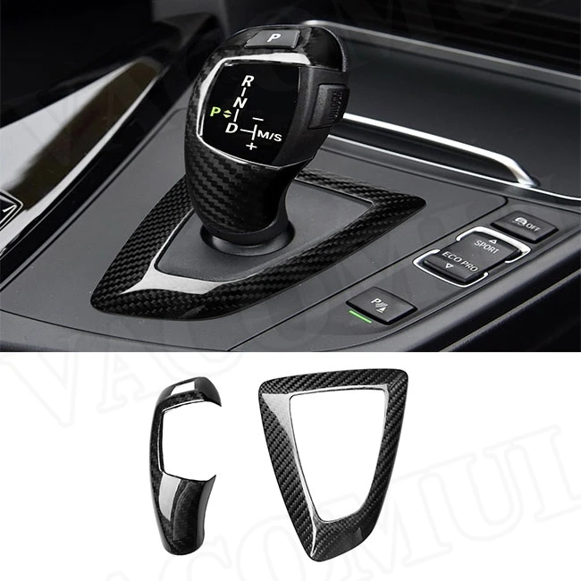 

Carbon Fiber Gear Shift Knob Cover Multimedia Button Panel for BMW 1 2 3 4 Series F20 F30 F32 F33 F36 X3 X5 12-17 LHD/RHD