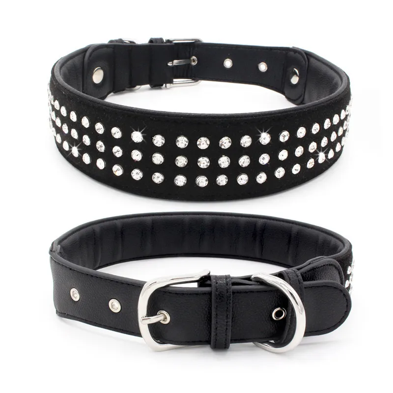 Ошейник для собак из искусственной кожи со стразами|Воротники| |