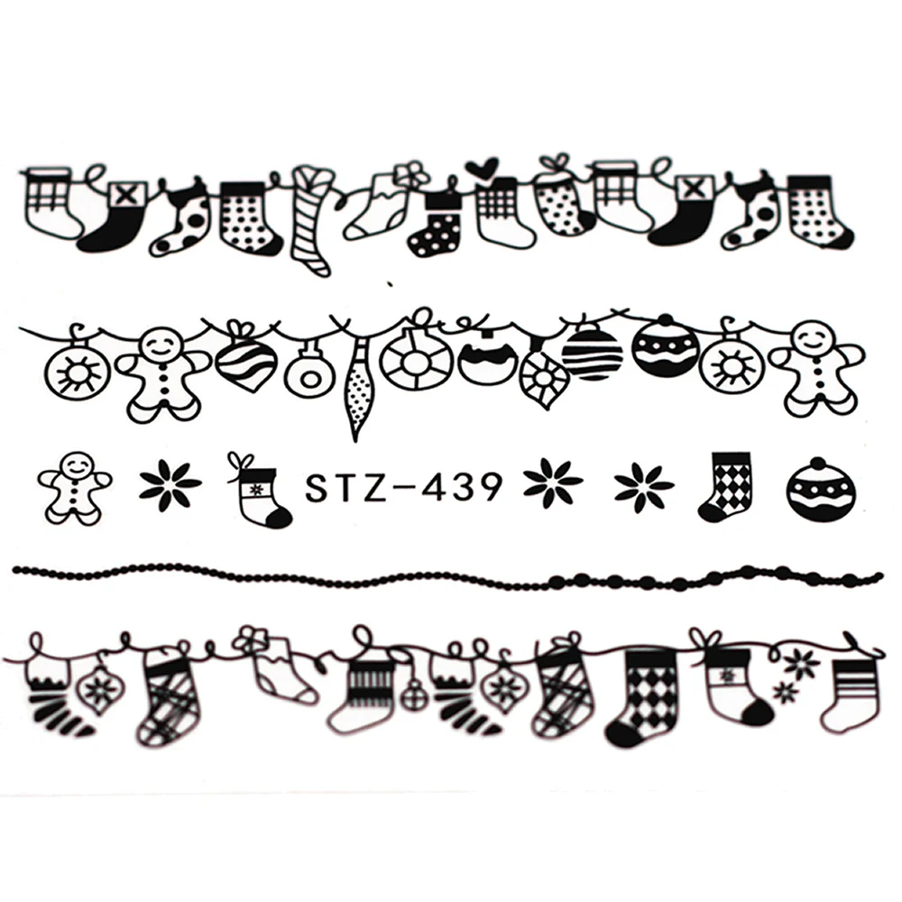 1 шт. популярная черная наклейка для ногтей с рисунком и цветок лист дерево