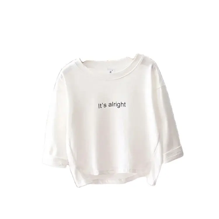 

Футболка для девочек VIDMID весна-осень с длинным рукавом новый свободный белый универсальный топ детская рубашка в иностранном стиле P5253