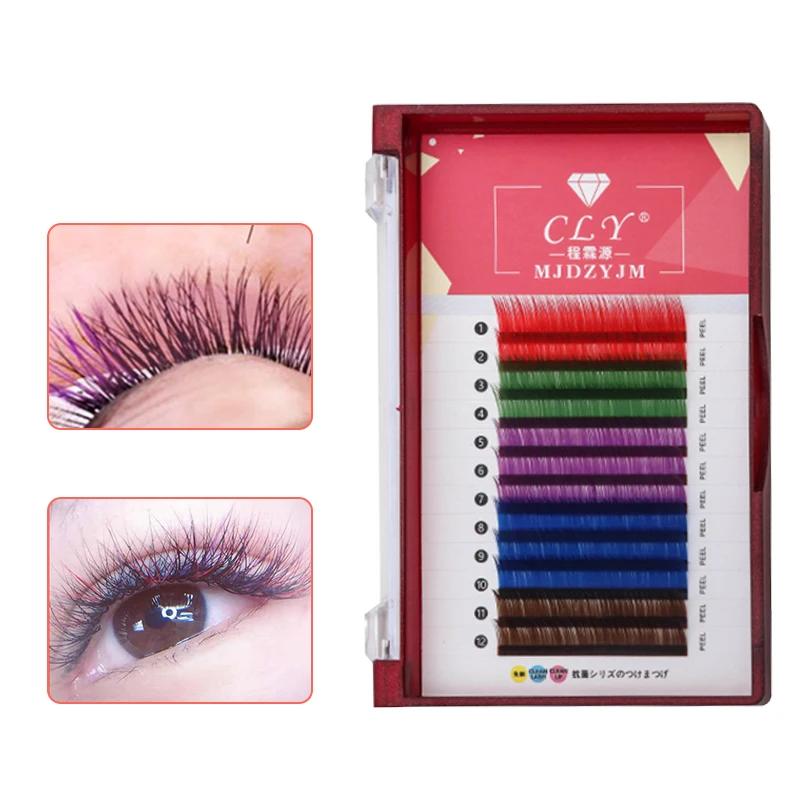

2019 New B/C/J curl Make up Mink Lashes Rainbow Color Eyelash Soft Faux volume eyelash extensions Maquiagem Make up