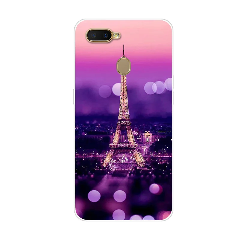 Чехол для телефона OPPO A7 мягкий силиконовый чехол-накладка с мультипликационным