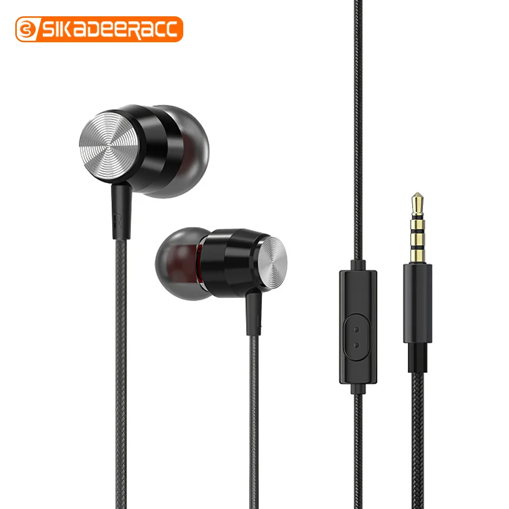 Наушники вкладыши с турбо сабвуфером микрофоном и линейным управлением