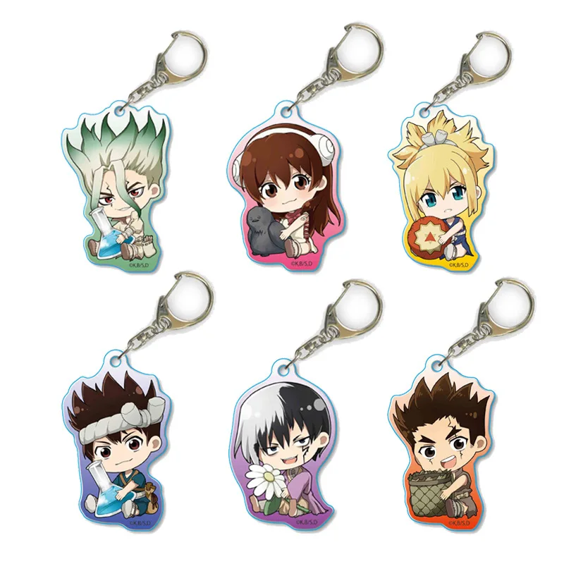 Japanese Anime Dr.STONE Ishigami Senku Acrylic Figure Keychain Keyring Cute Pendent Anime Fashion Gifts For Triends