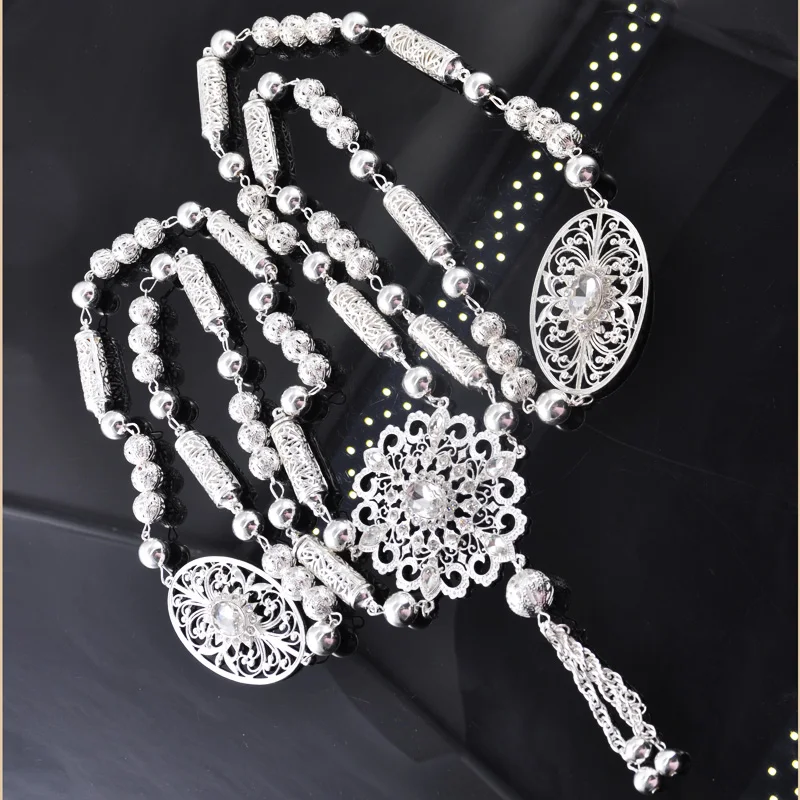 New Morocco Trendy Body Jewelry Sterling Sliver Plated Women Shoulder Jewelry Arabic Birdal Jewelry