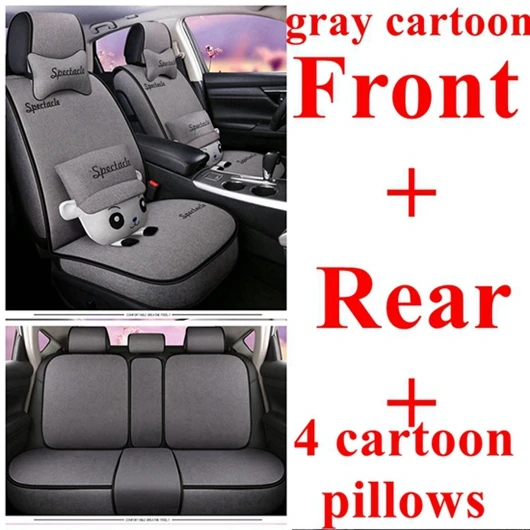 cartoon gray Передняя+ задняя 5 машинные места сиденья для Toyota Corolla Yaris Pruis Hilux FJ Cruiser Crown LC Prado Venza Zelas Vios Auris Matrix - Название цвета: cartoon gray