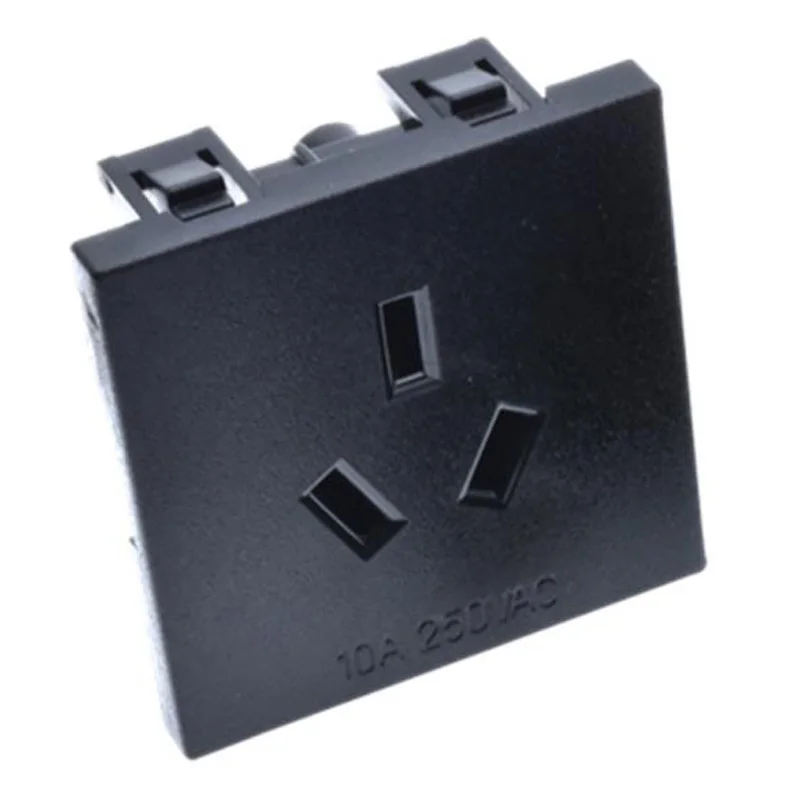 Черная медная квадратная электрическая розетка переменного тока 10 А 250 В