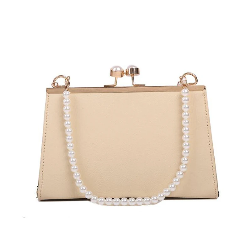 

Luxury Pearl Handle Handbags and Purses Fashion Flap Shoulder Bags for Women Solid Simple Crossbody Bags Lady Small Tote