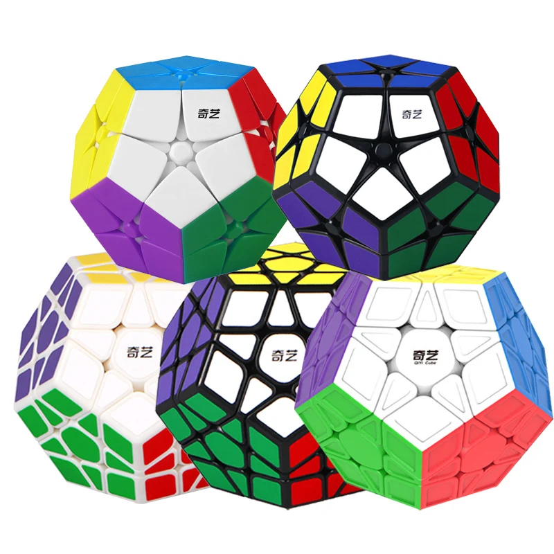 Qiyi 2x2 3x3 комплект Megaminx Qiheng черные наклейки скоростной куб развивающие игрушки