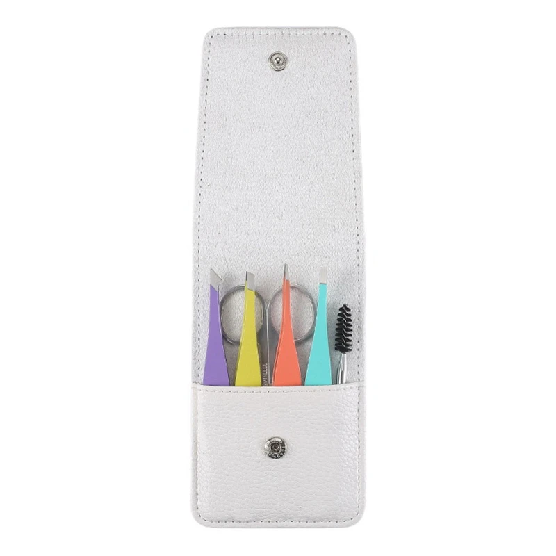 

6 in 1 Eyebrow Tweezers Set,Professional Precision Tweezer Set for Ingrown Hair and Facial Hair Removal