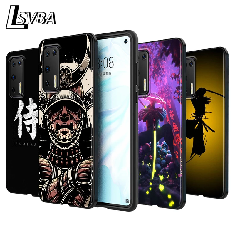 Japan The Samurai Ninja Silicone Phone Case for Huawei P30 P20 P40 Lite E Pro P Smart Z Plus 2019 P10 P9 Lite Black Cover