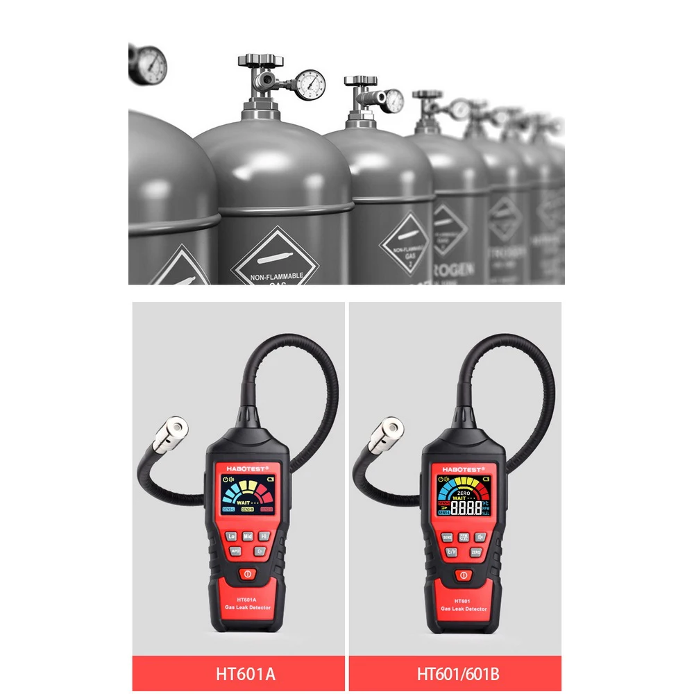 

HT601A Gas Analyzer Gas Leak Detector Portable LED Combustible Flammable Gas Alarm Tester Analyzer