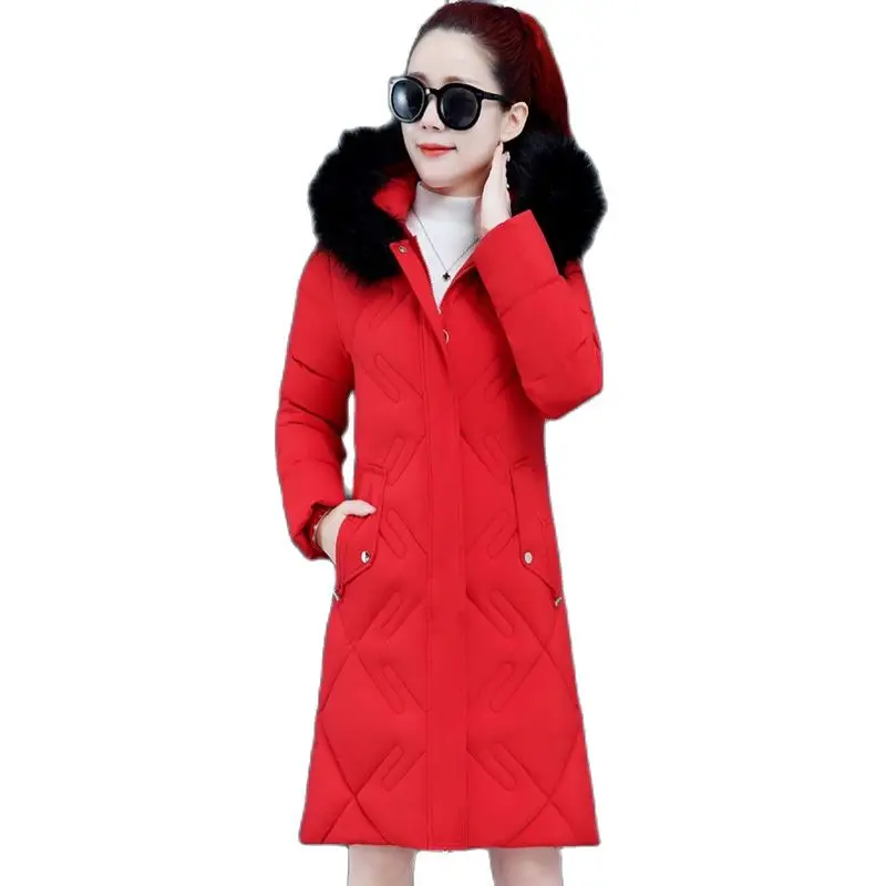 

Женское зимнее пальто с капюшоном и воротником из искусственного меха с большим карманом, длинное ветрозащитное теплое пальто, куртка-пуховик с хлопковой подкладкой, парки, пальто