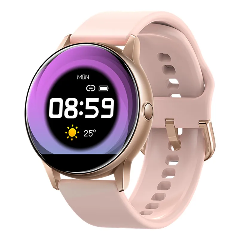 pink Letike женские часы C009 AI модные часы Smart watch ips изогнутый цветной экран полный экран сенсорный Водонепроницаемый плавательный Фитнес трекер - Цвет: pink