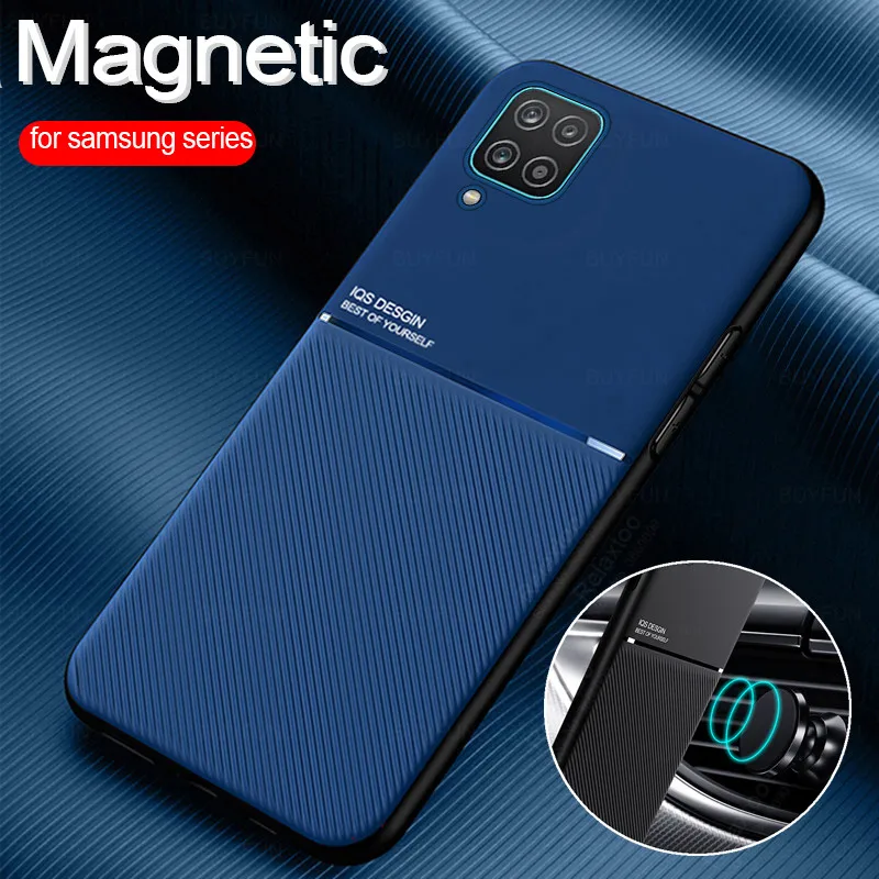 Матовый кожаный чехол для samsung a12 чехлы galaxy a 12 телефонов samsunga12 магнитный
