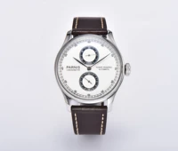 new 42 5mm mens business watch 316 stainless steel leather strap seagull kinetic energy automatic movement