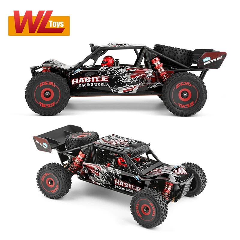 WLtoys-coche teledirigido todoterreno de alta velocidad, veh&iacute;culo teledirigido de escala 1:12, 124016, 4WD, 75 km/h, Motor sin escobillas, 2,4G, 1/12-1