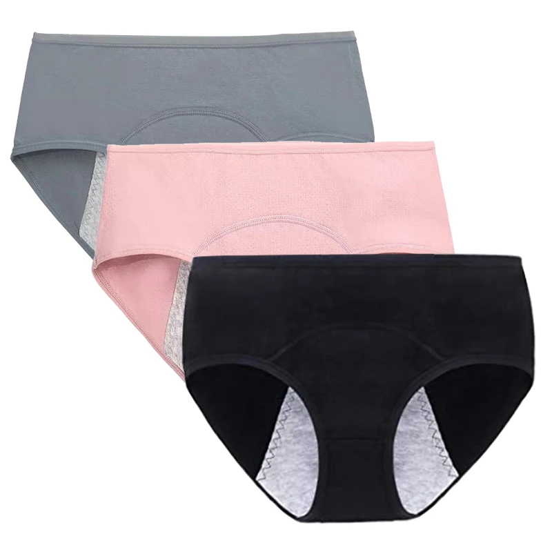 

3 шт., женские хлопковые трусы для менструации
