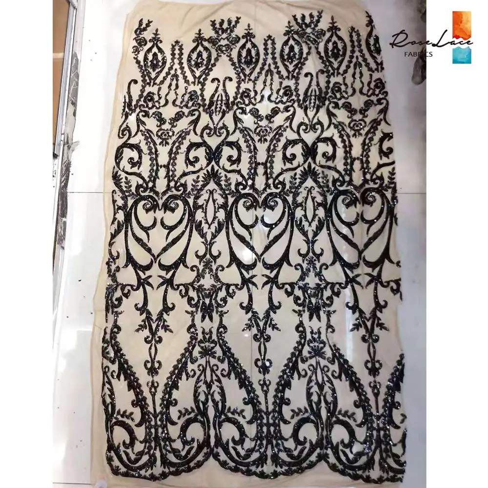 Эластичные африканские блестки сетчатые кружевные ткани нигерийские вышитые