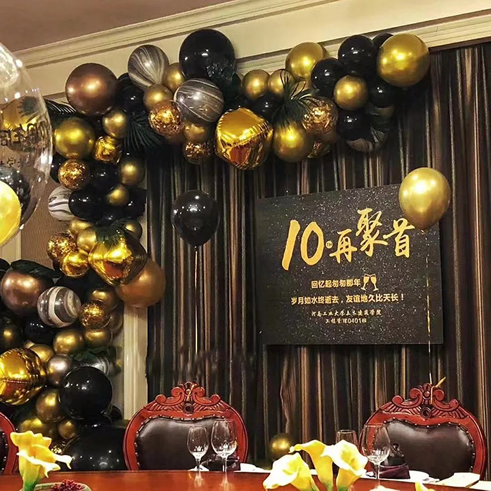 Индивидуальные вечерние Черное золото средневековая ретро тема набор юбилей