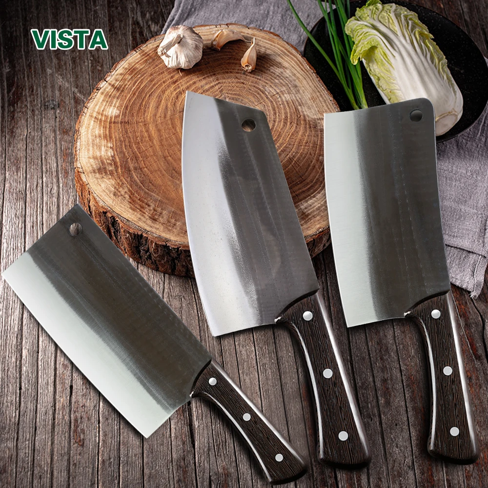 

Chinese butcher knife Kitchen Chef Knife Stainless Steel Razor Sharp Slicing Knife Meat Chopping Knife Wood Handle Cleaver Knife
