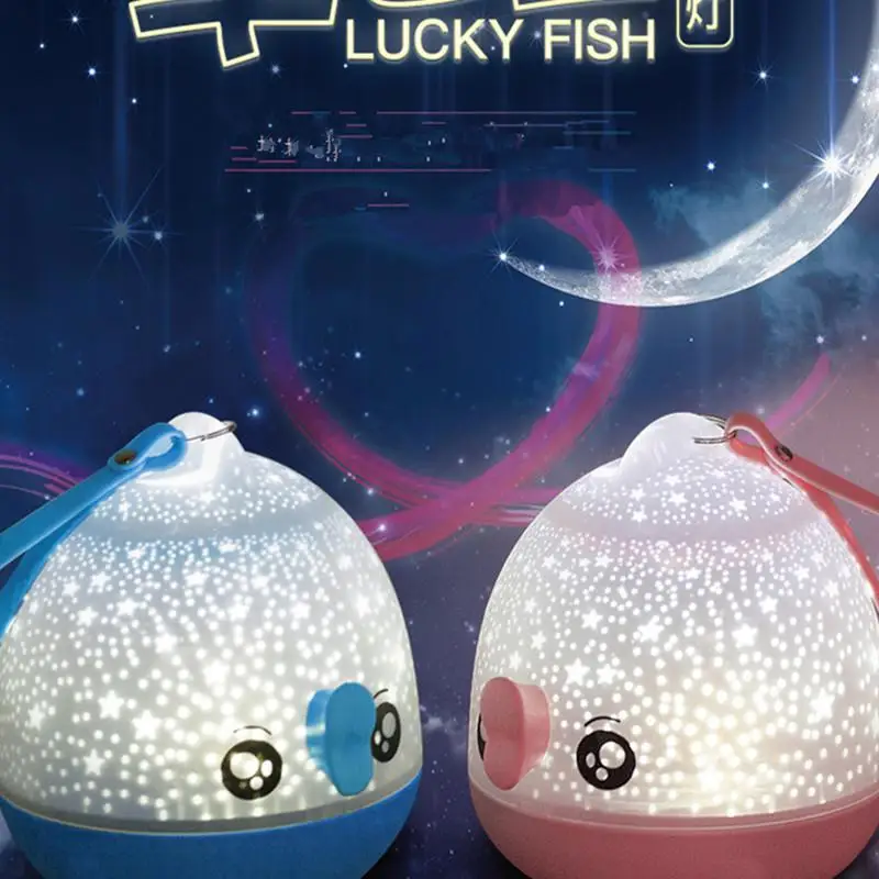 Светодиодный ночник Счастливая рыба проектор звездного неба вращающийся Ночной