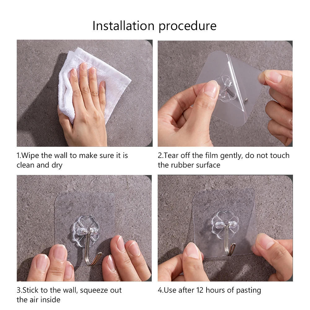 

30Pcs Self Adhesive Door Wall Hangers Hook Suction Heavy Load Rack Cup Sucker for Kitchen Bathroom Transparent Strong Hooks