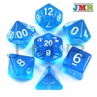 Цветной прозрачный набор из 7 штук с конфетным эффектом, игральные кости в покер, синий цвет DnD D4,d6,d8,d10,d12,d20 для настольной игры Rpg Dnd
