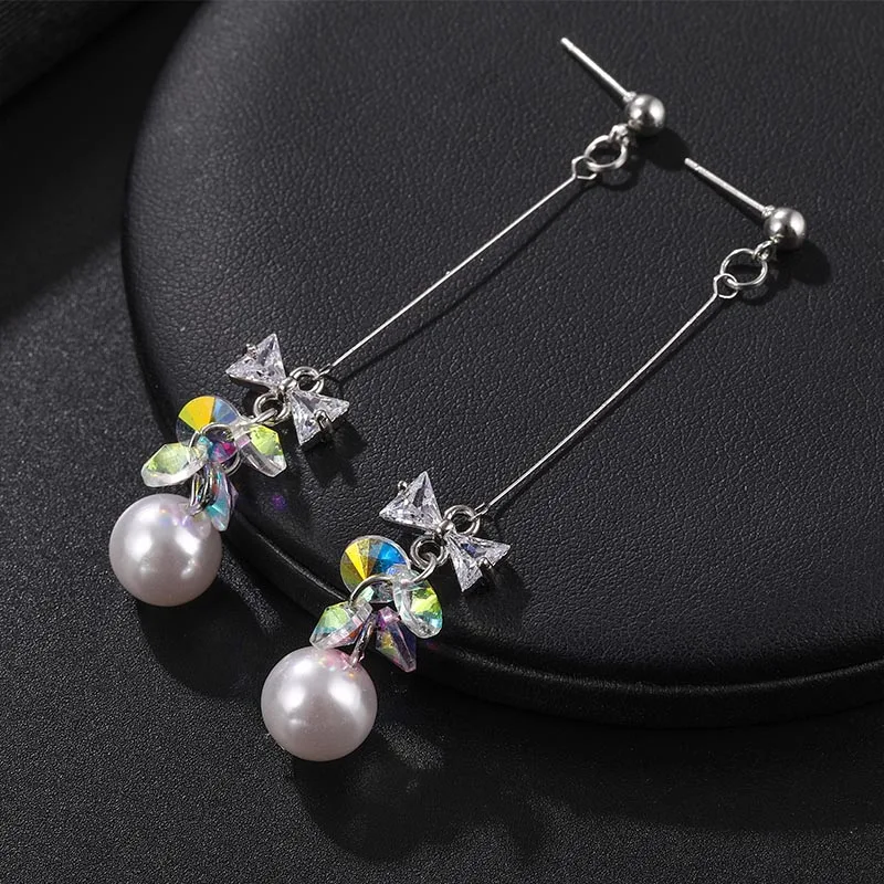 2019 корейские очаровательные красочные Кристальные серьги массивные жемчужные