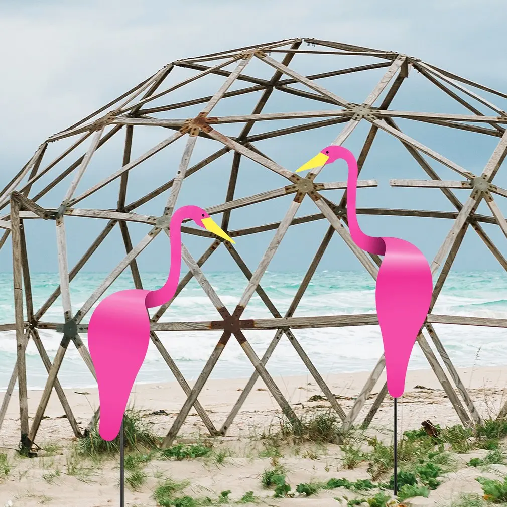 Причудливая птица Розовый фламинго украшение для дома и сада круглая совершенно