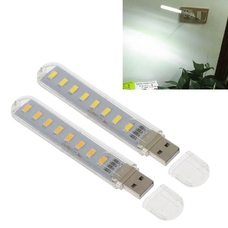 Компьютерный стол мини-лампа с USB DC5V 8 бусины светодиодный Портативный высокого