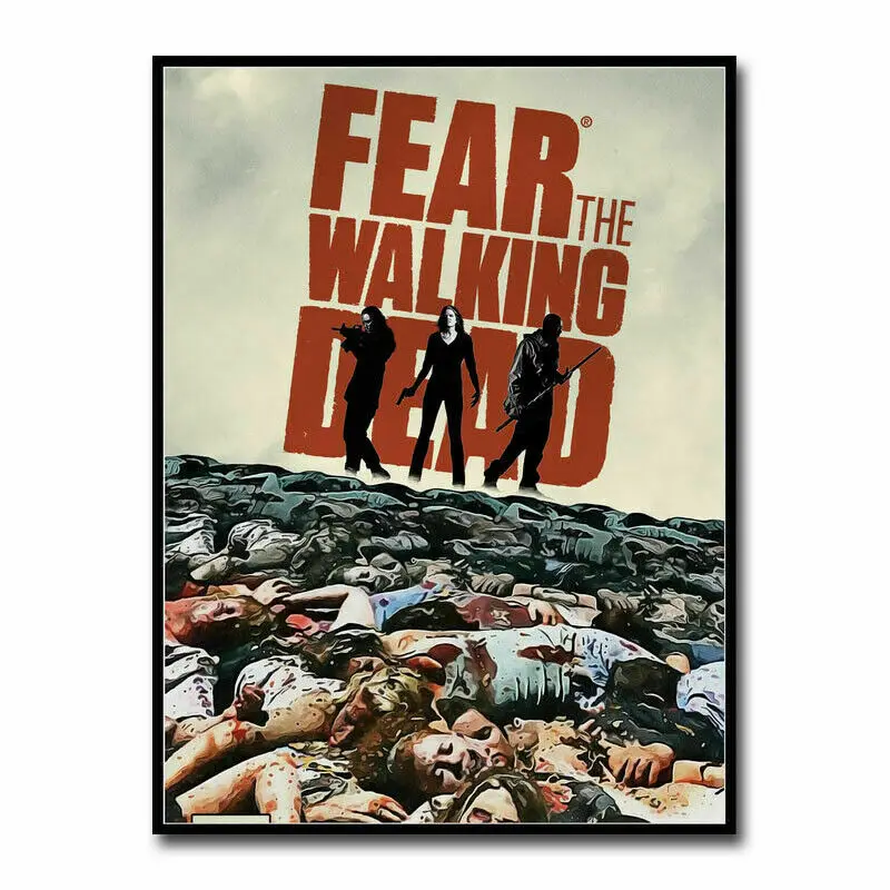 Картинка из шелковой ткани с надписью Страх ходячих мертвецов-6 дюймов яркая