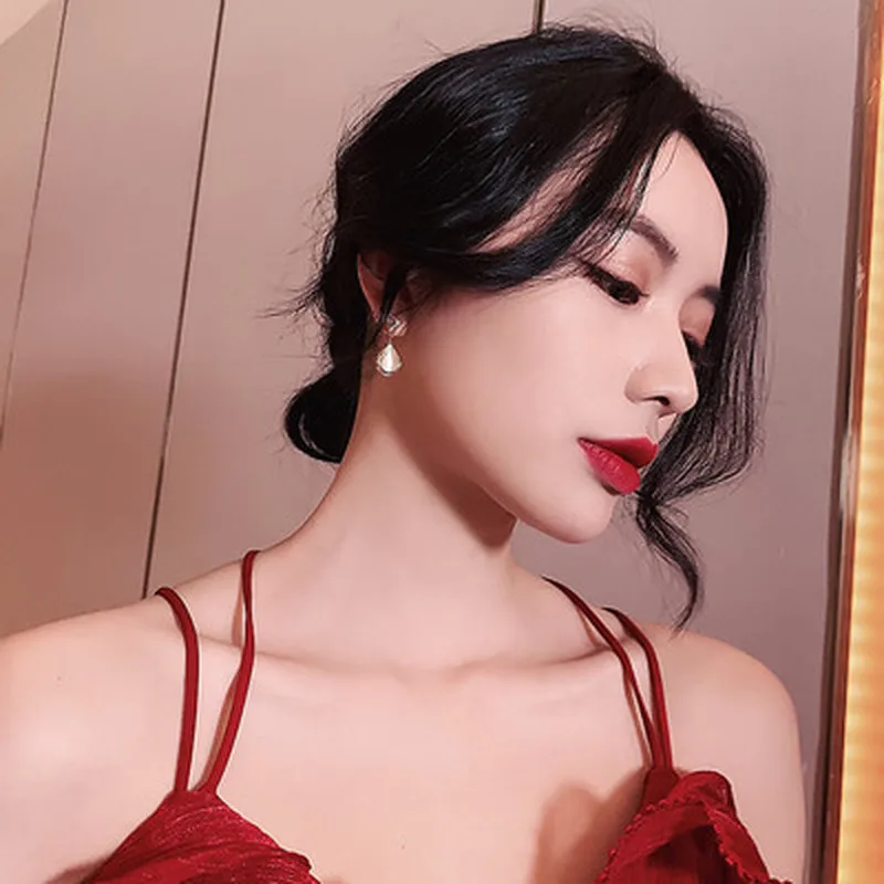 

Origin Summer Gold Blingbling Opals Water Drop Dangle Earrings for Womens Luxury Rhinestone Earrings Party Jewelry Gifts