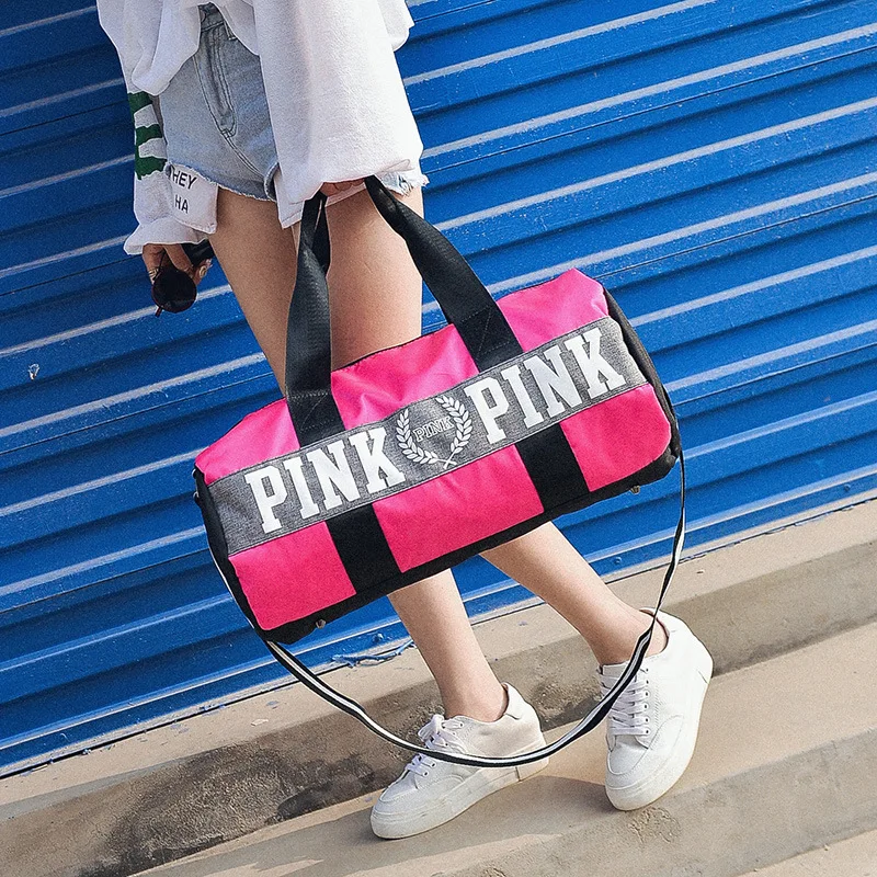 2020 новейший дизайн блестки розовые буквы спортивная сумка для фитнеса через
