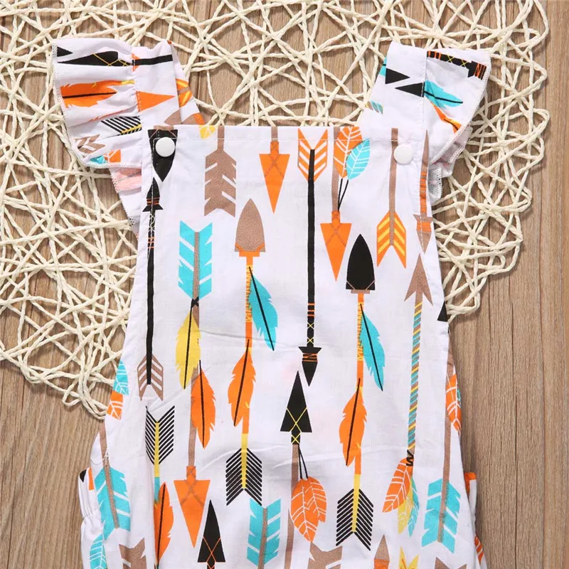 

2020 New Infant Kids Baby Girls Sleeveless Feather Romper Jumpsuit Set 100% brand new clothing toddler Girls clothes Outfits