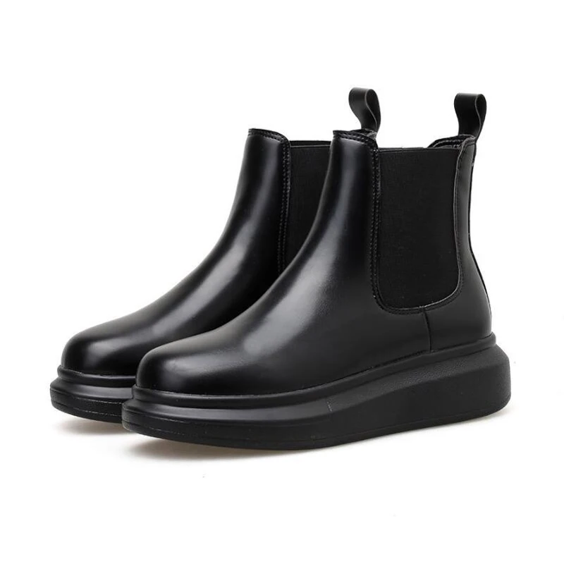 

Autumn Winter demonia boots botas militares Mujer Female Shoes Woman Thick Sole Punk Boots Black demonias shoes LJB196-1