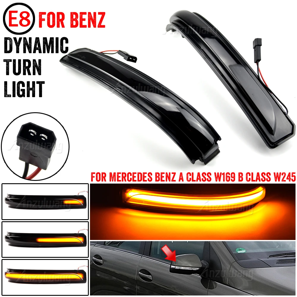 

2008-2012 For Mercedes Benz A B Class W169 A160 W245 Facelift LED Dynamic Side Mirror Turn Signal Light Sequential Lamps