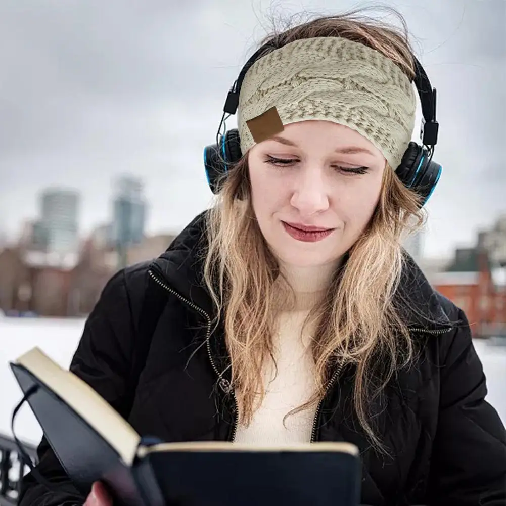 Вязаная головная повязка для женщин зимние повязки на голову обогреватель ушей